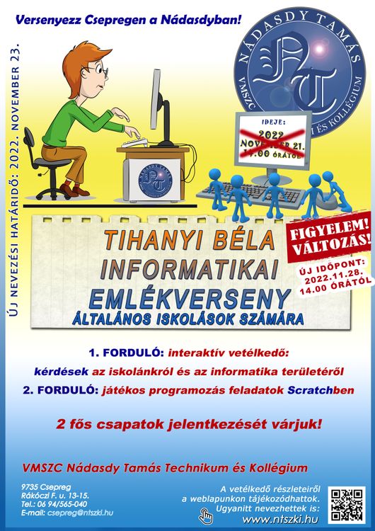 Versenyfelhívás: Tihanyi Béla Informatikai Emlékverseny 2022.